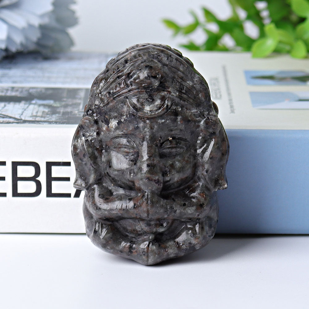 3-Inch Ganesh Statue Crystal Carving for Spiritual Home