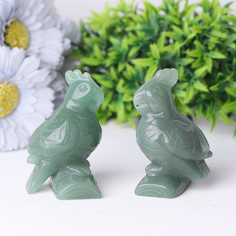 3 Inch Green Aventurine Parrot Crystal Animal Carving