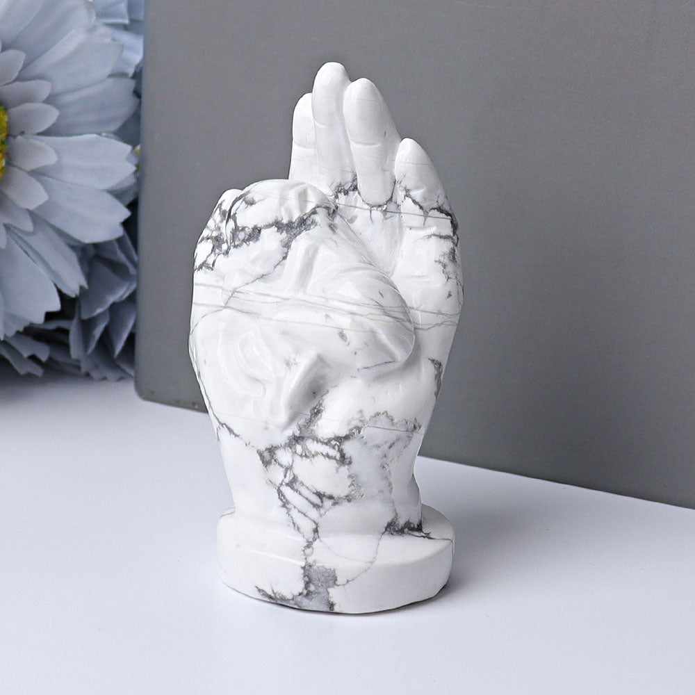 3-inch Howlite Sleeping Kid Hand Crystal Figurine for Healing