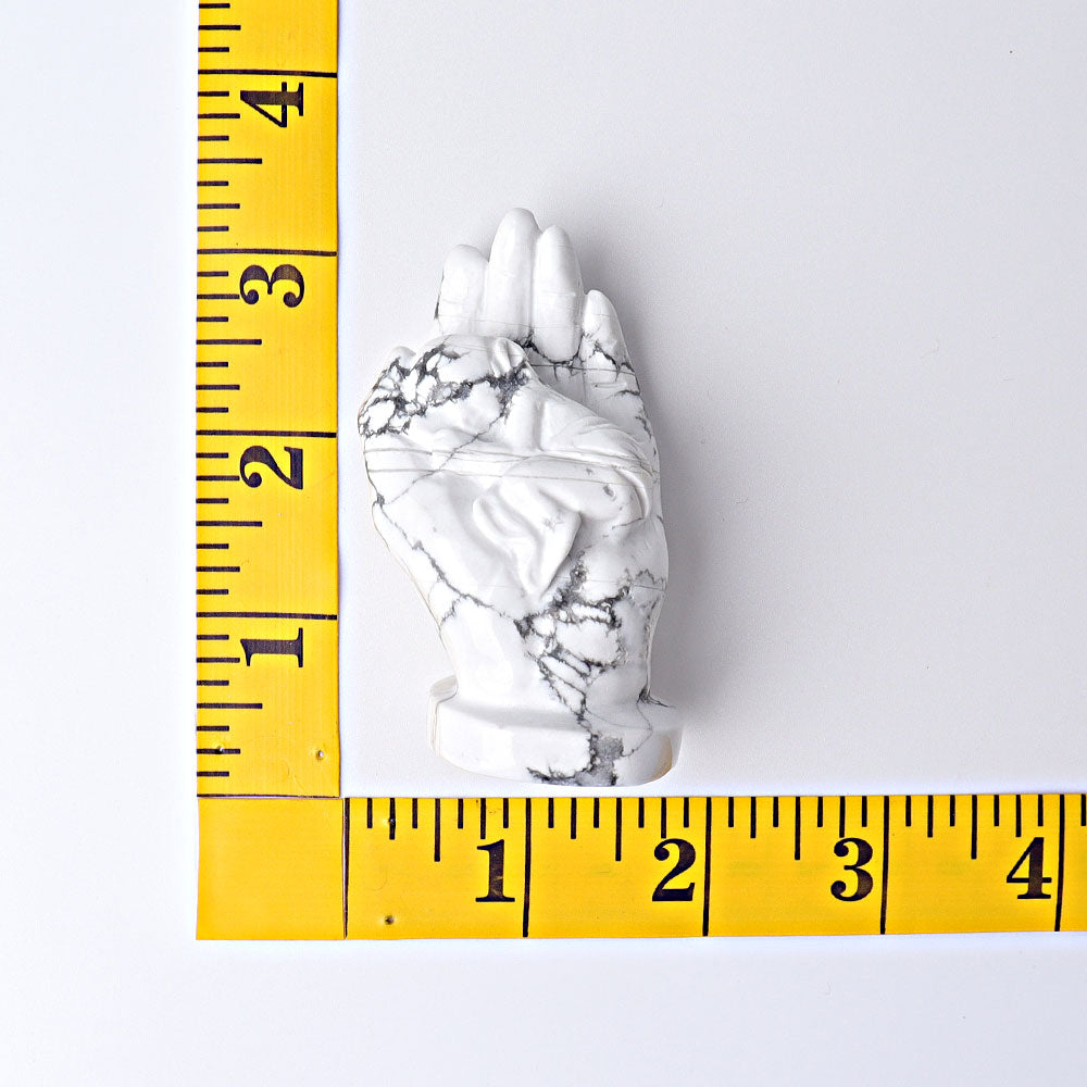 3-inch Howlite Sleeping Kid Hand Crystal Figurine for Healing