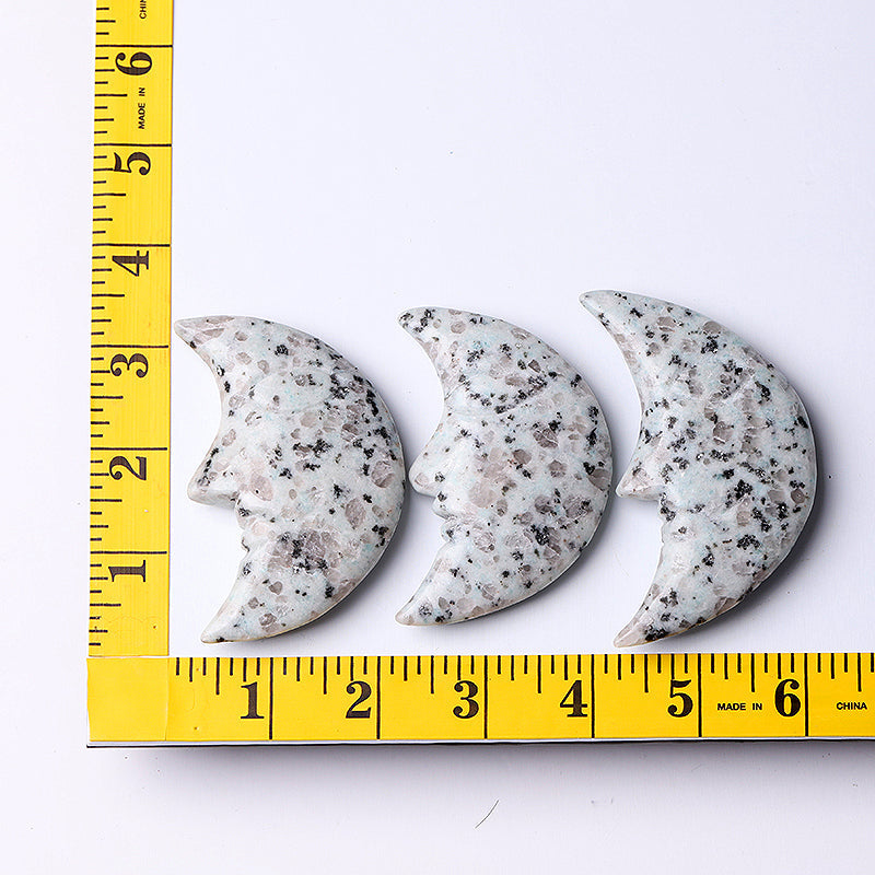 3-Inch Kiwi Jasper Moon Crystal Figurine Carving
