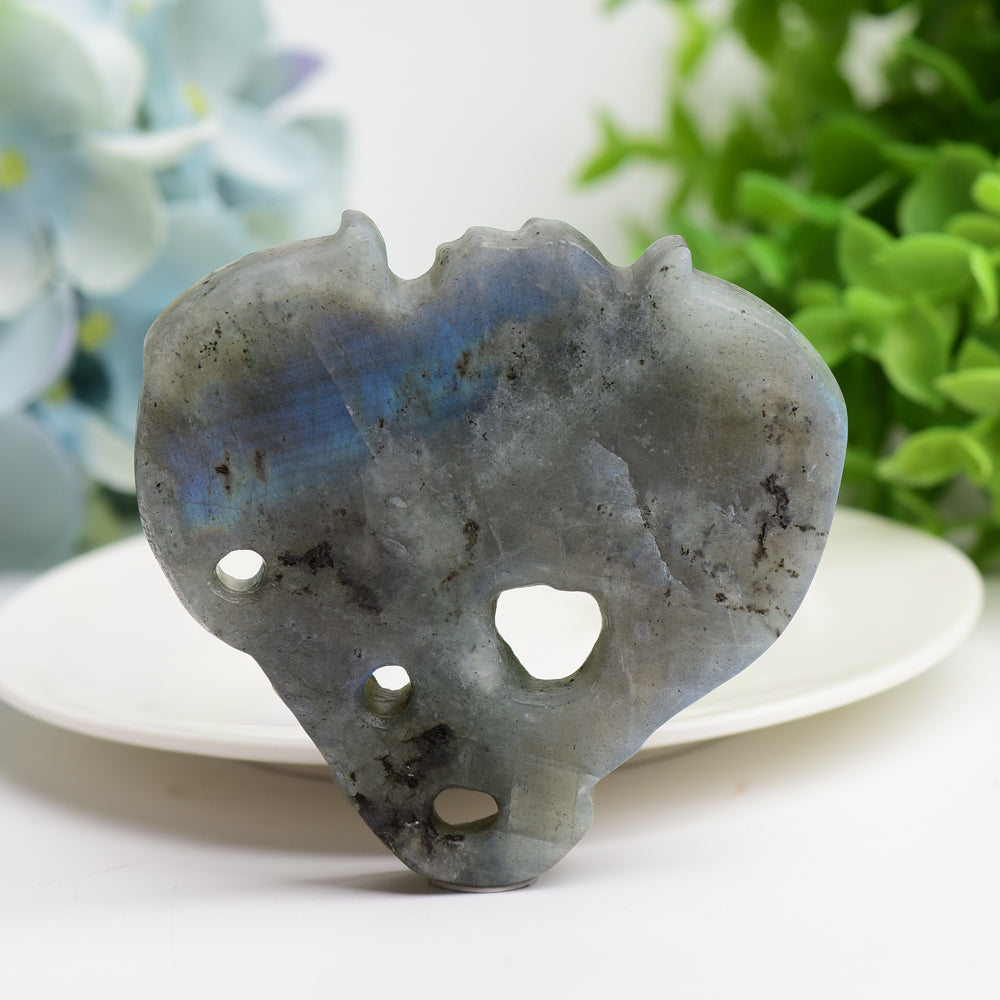 3 inch Labradorite Crystal Dragon Carving Figurine for Healing