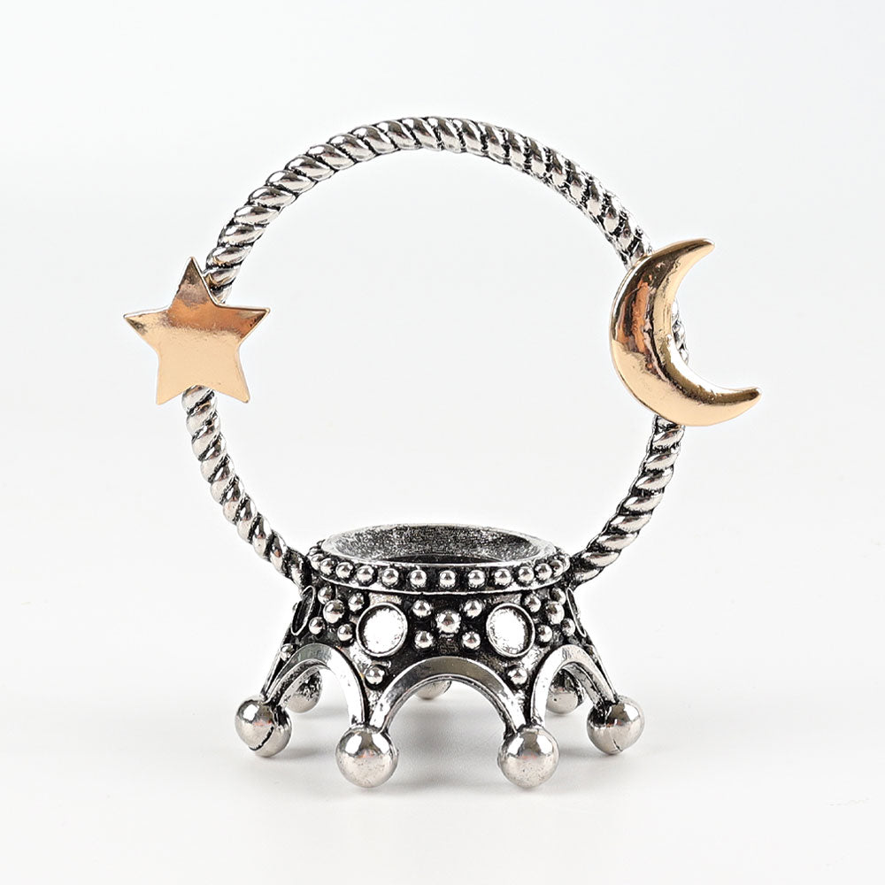 3 inch Metal Crown Crystal Display Stand Moon Star