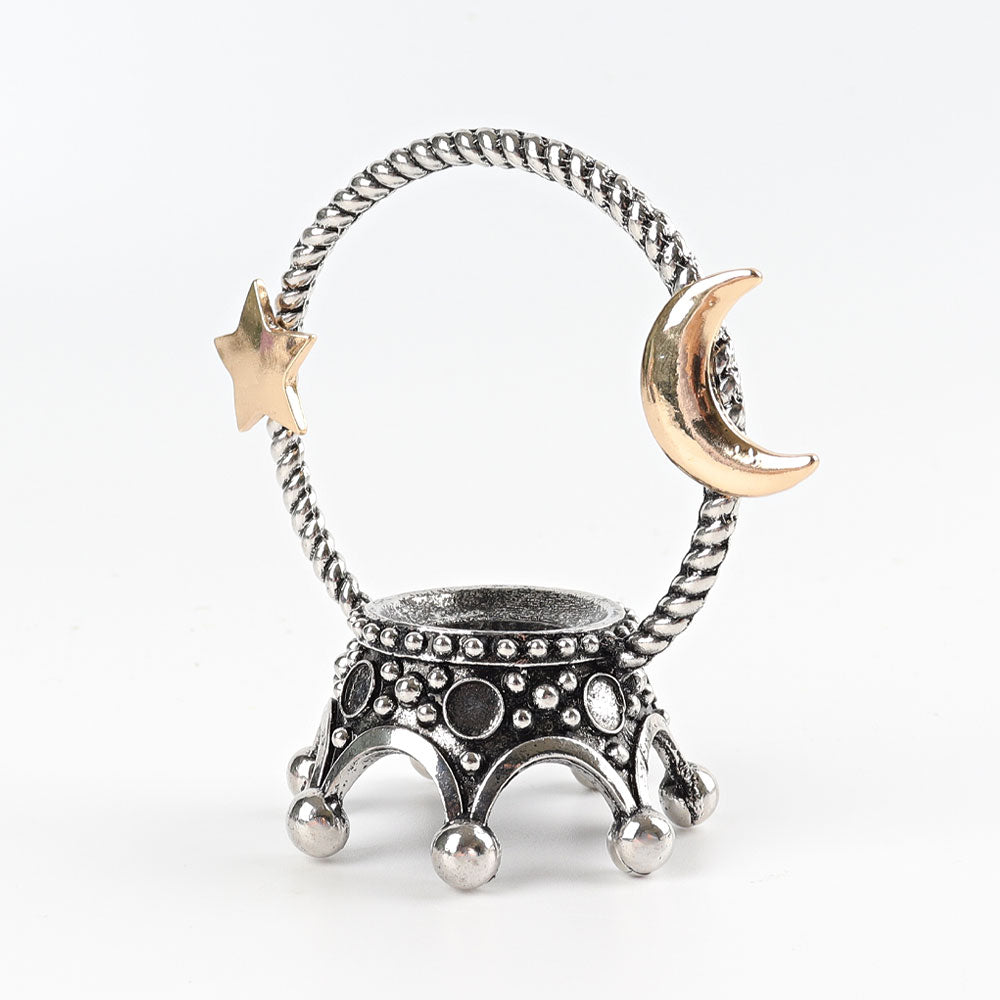 3 inch Metal Crown Crystal Display Stand Moon Star