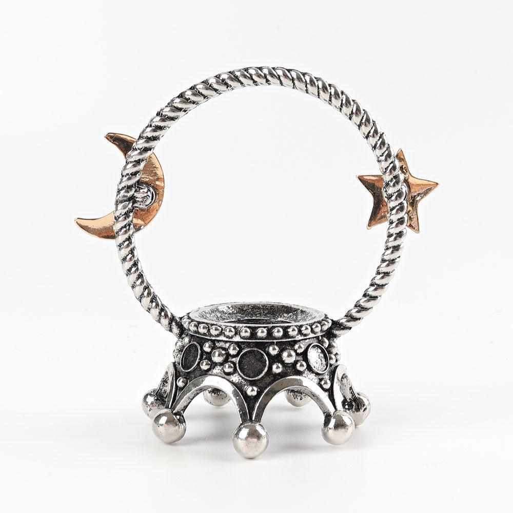 3 inch Metal Crown Crystal Display Stand Moon Star
