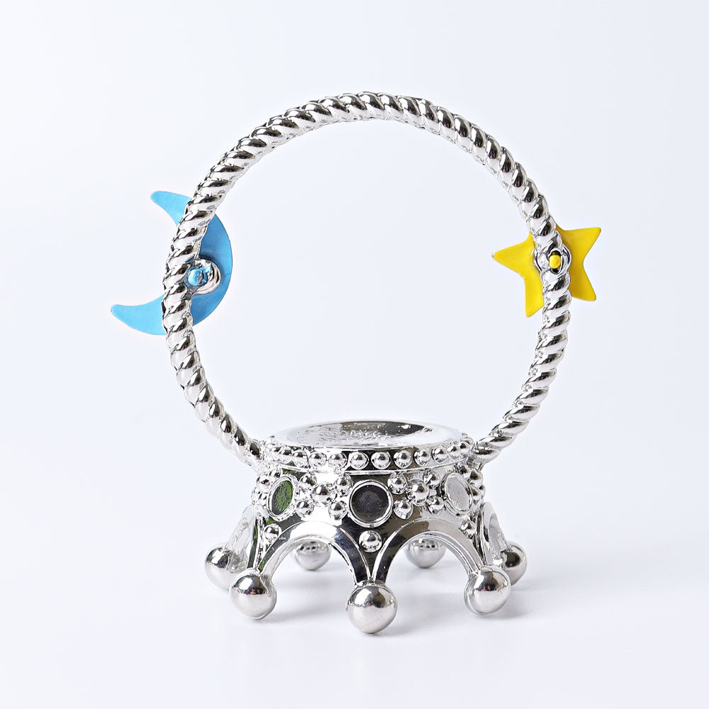 3-Inch Metal Crown Crystal Sphere Stand | Crystal Decor