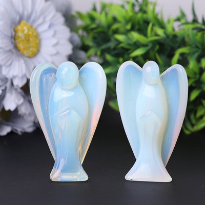 3 inch Opalite Angel Crystal Carving for Healing
