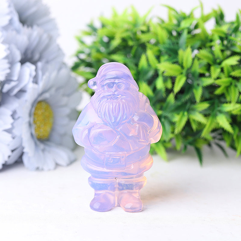 3 inch Pink Opalite Santa Claus Crystal Figurine