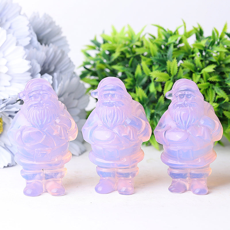 3 inch Pink Opalite Santa Claus Crystal Figurine