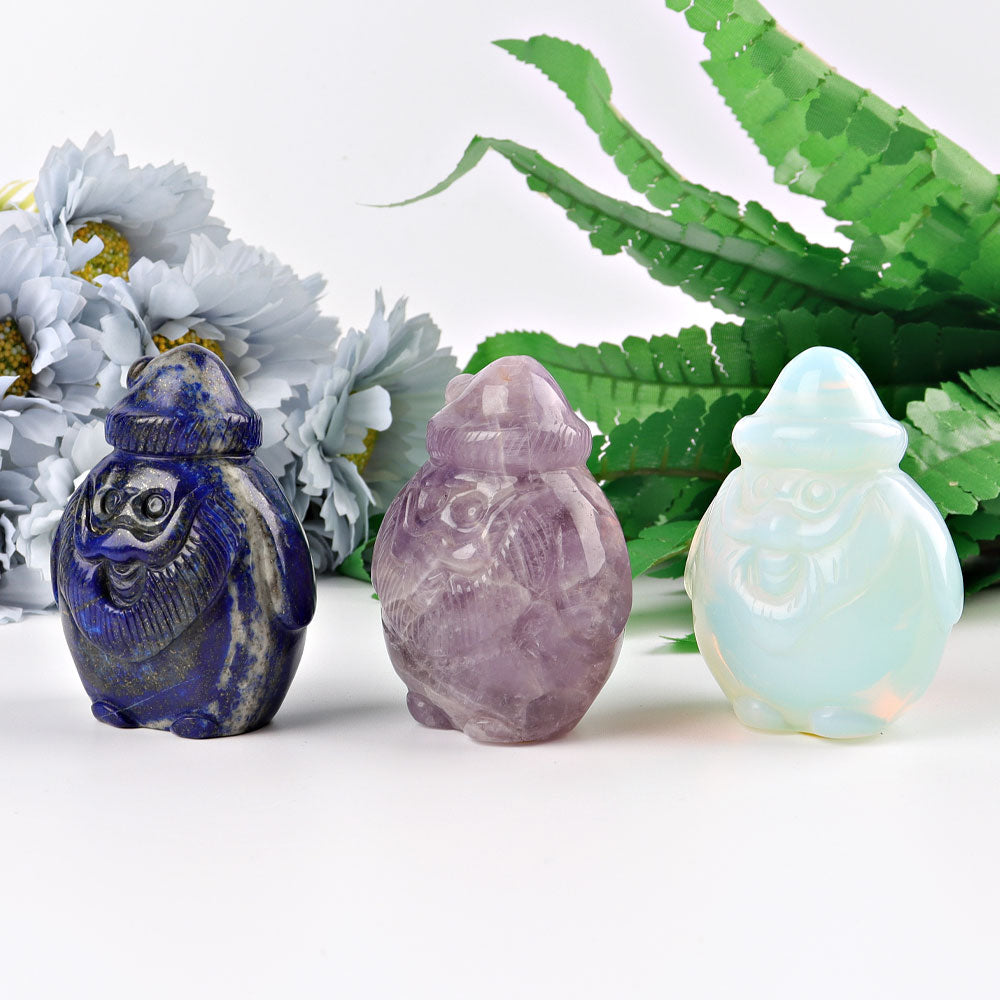 3 inch Santa Claus Crystal Figurine in Lapis and Aventurine