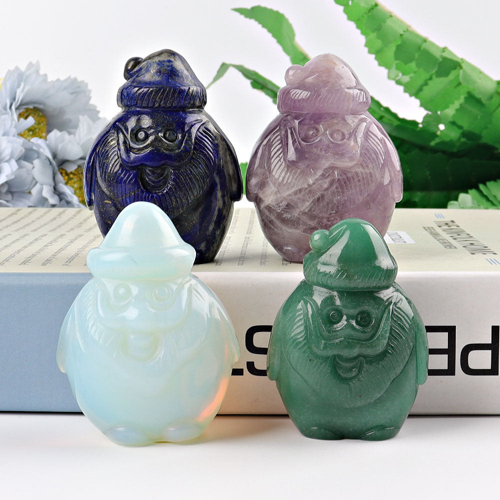 3 inch Santa Claus Crystal Figurine in Lapis and Aventurine
