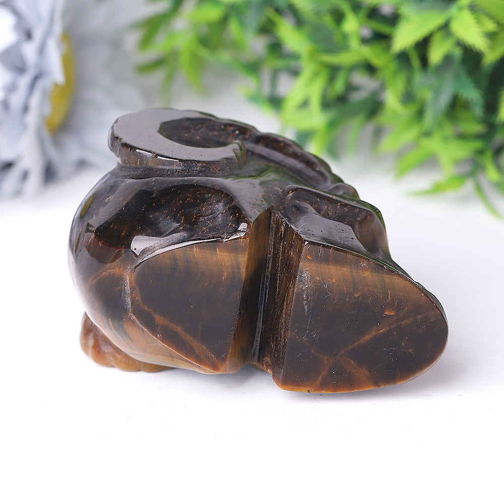 3-inch Tiger Eye Crystal Skull Carving for Spiritual Healing