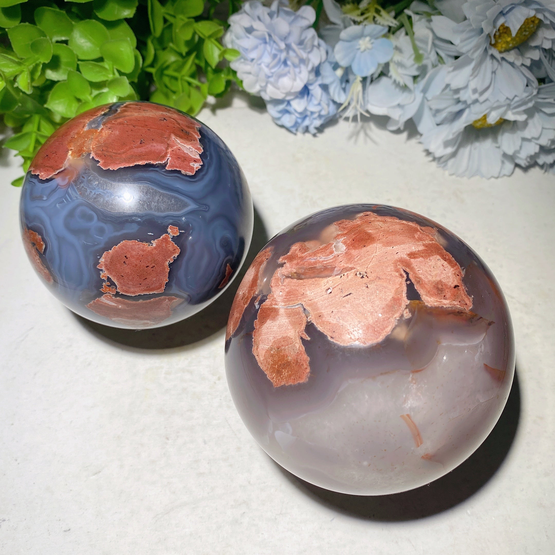 3-Inch Volcanic Agate Crystal Sphere for Healing
