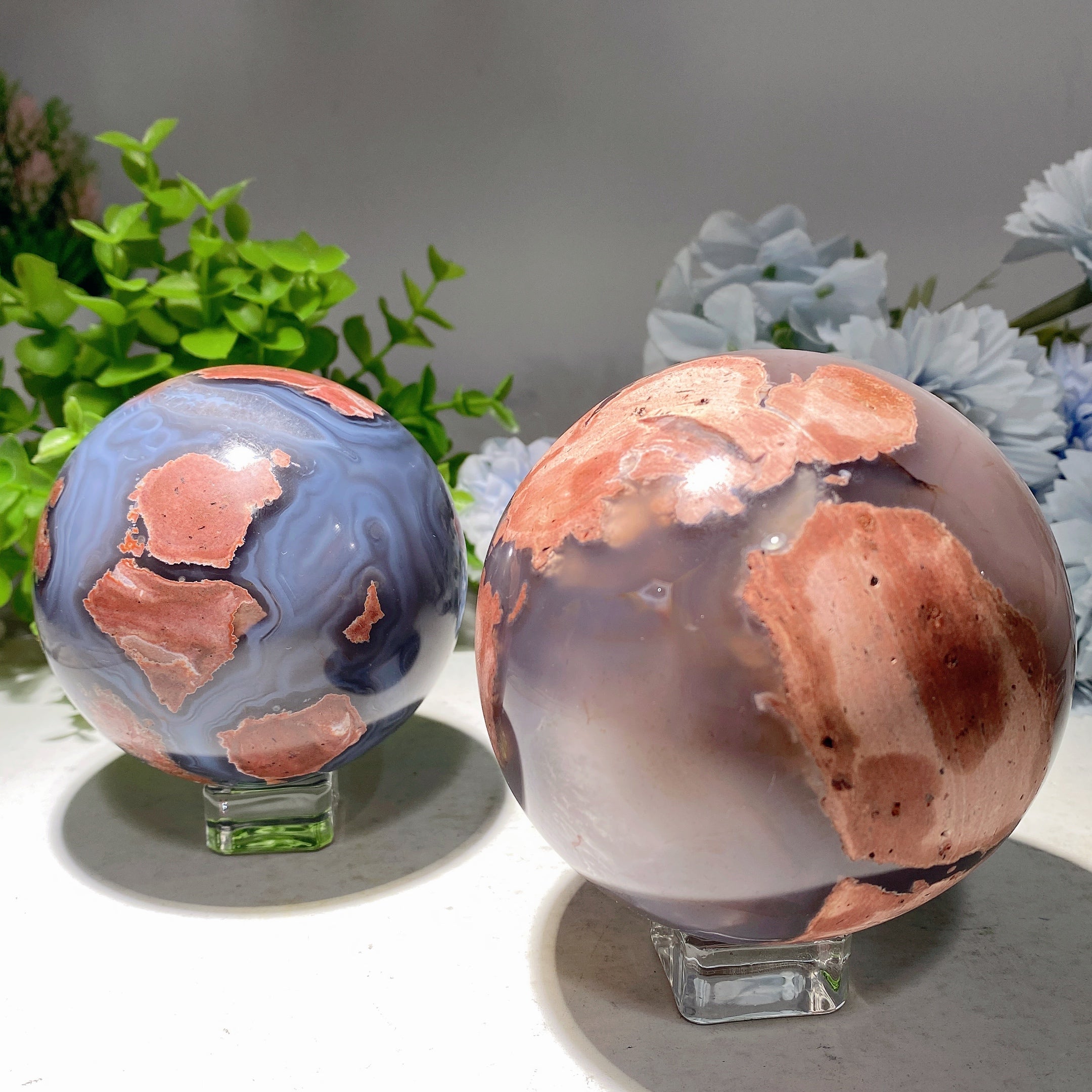 3-Inch Volcanic Agate Crystal Sphere for Healing