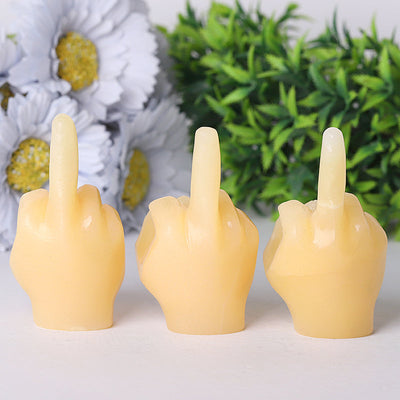 3-inch Yellow Jade Hand Crystal Figurine Carving
