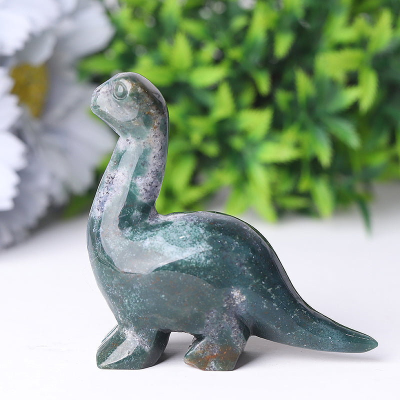 3" Natural Crystal Dinosaur Figurines Carvings for Collection