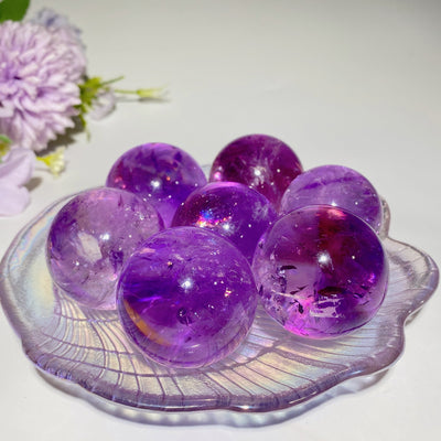 30-35mm Rainbow Amethyst Healing Crystal Sphere