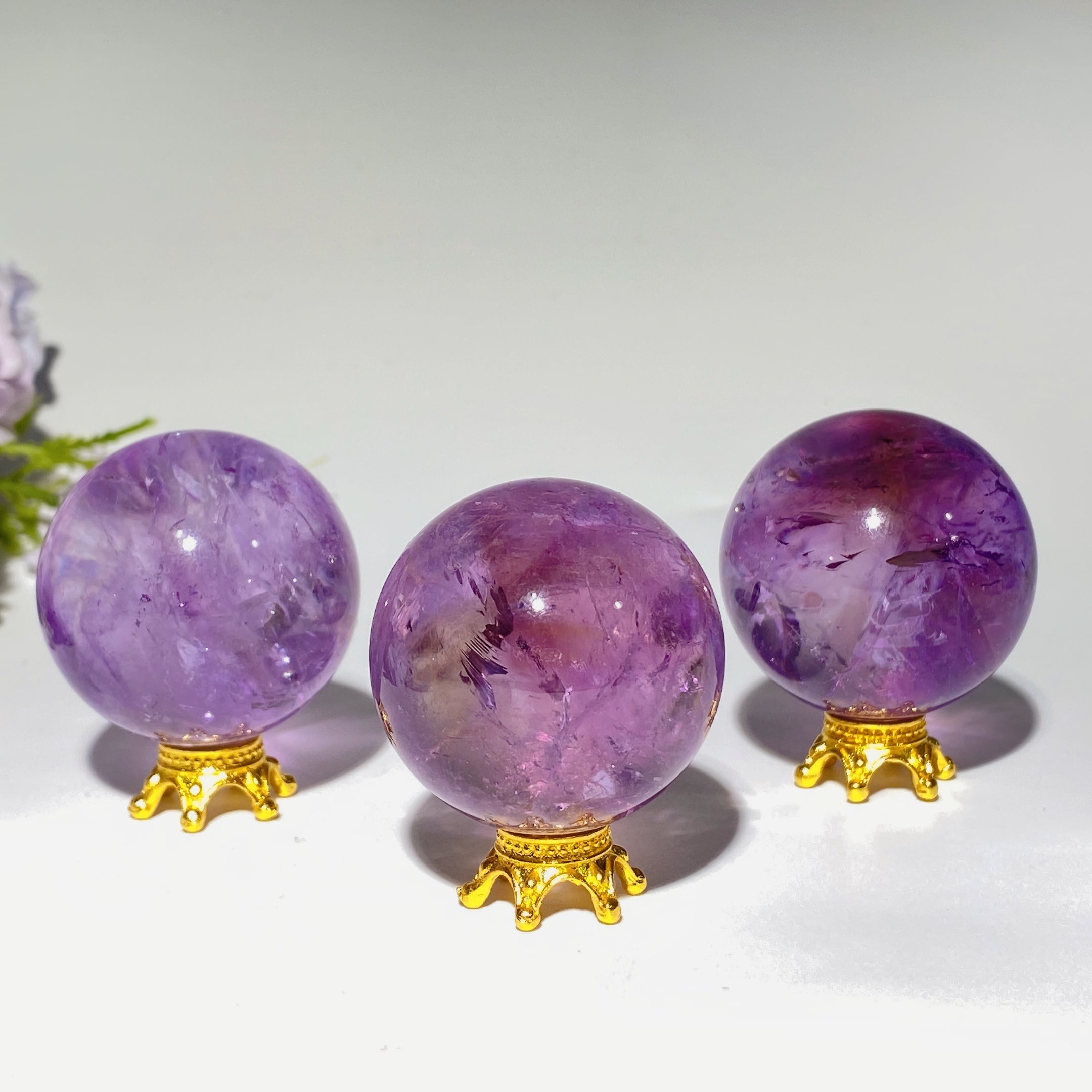 30-35mm Rainbow Amethyst Healing Crystal Sphere