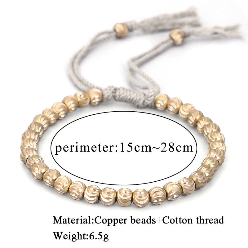 Tibetan Copper Bead Spiritual Bracelet for Luck & Balance