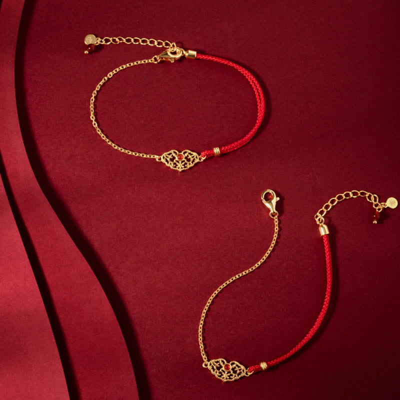 Lock of Good Wishes Red String Bracelet for Luck & Protection
