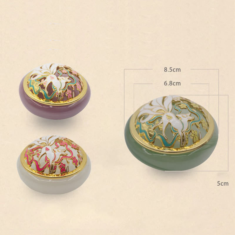 Liuli Crystal Nine Tailed Fox Incense Burner for Meditation