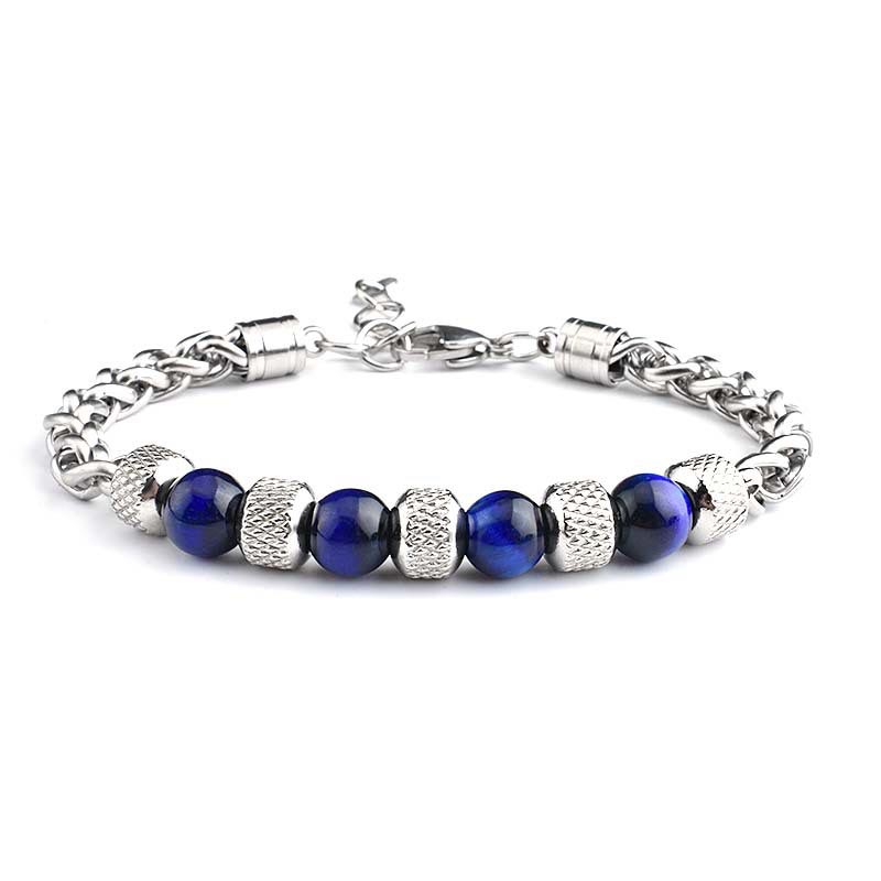 8mm Black Onyx Tiger Eye Courage Bracelet