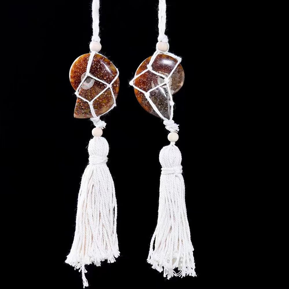 30cm Ammonite Hanging Crystal Decor for Home Energy