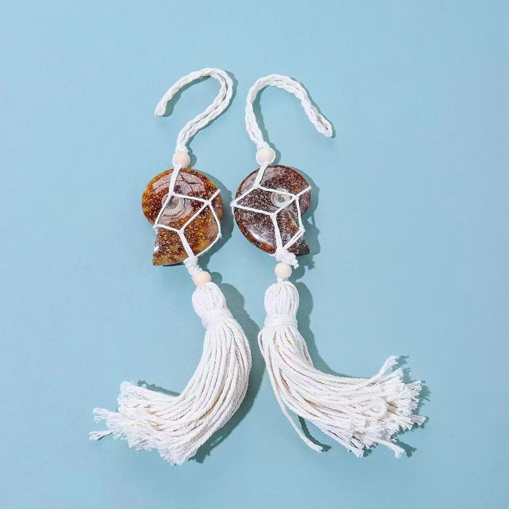 30cm Ammonite Hanging Crystal Decor for Home Energy