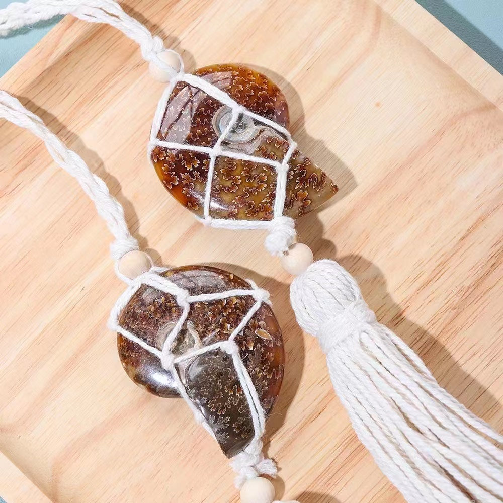 30cm Ammonite Hanging Crystal Decor for Home Energy