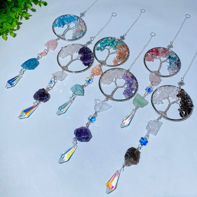 30cm Crystal Life Tree Suncatcher for Healing