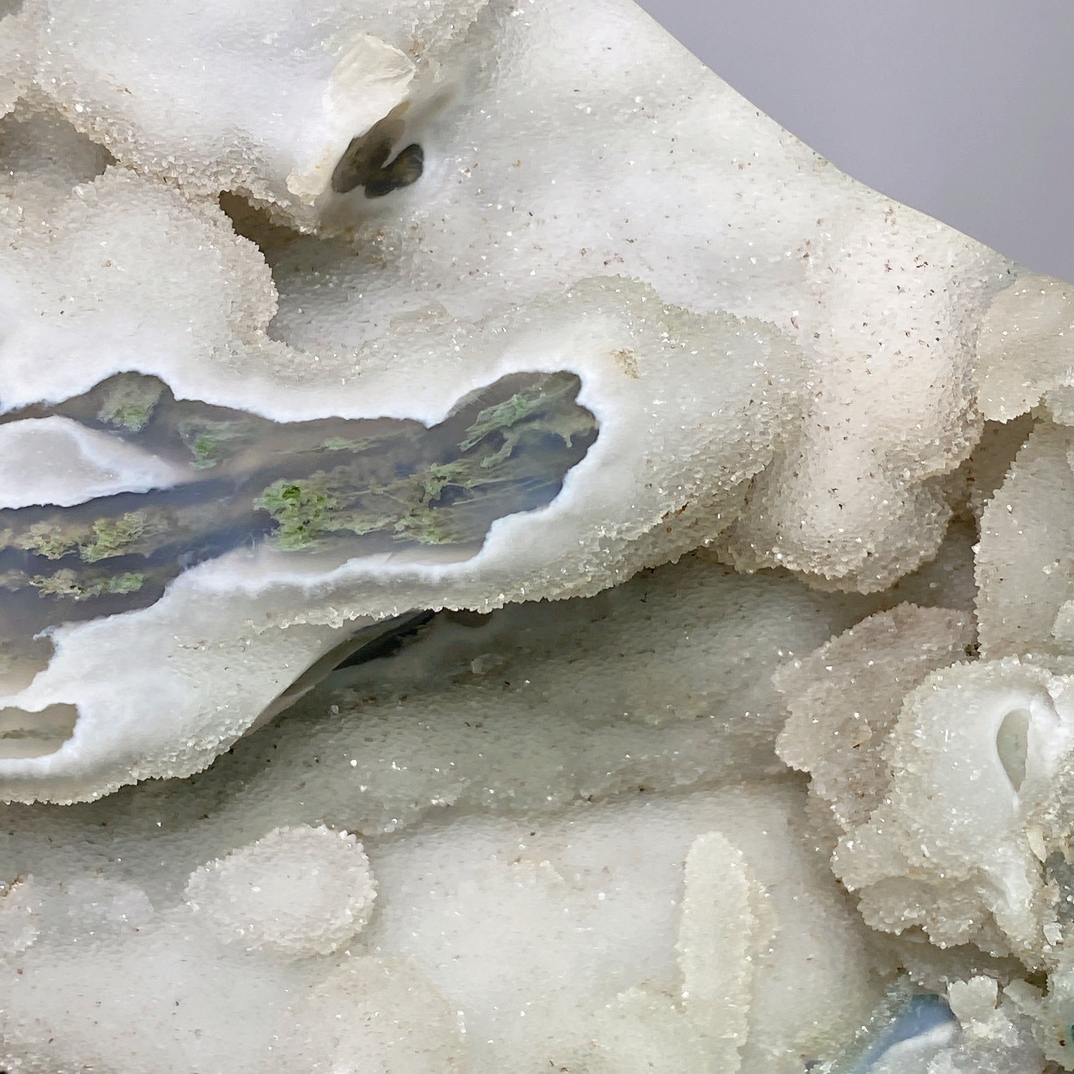 30cm Druzy Moss Agate Moon Carving Crystal Shape for Healing