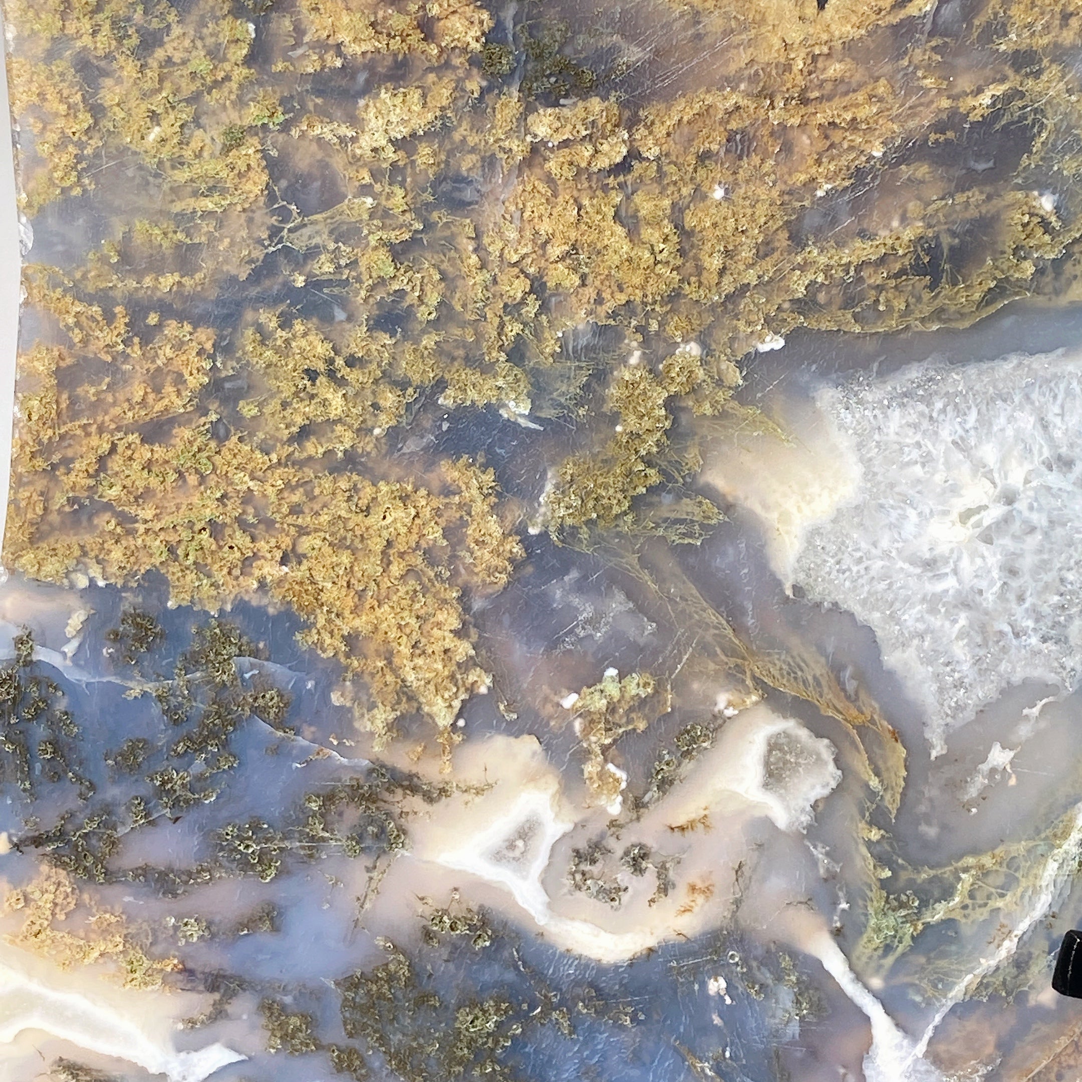 30cm Druzy Moss Agate Moon Carving Crystal Shape for Healing