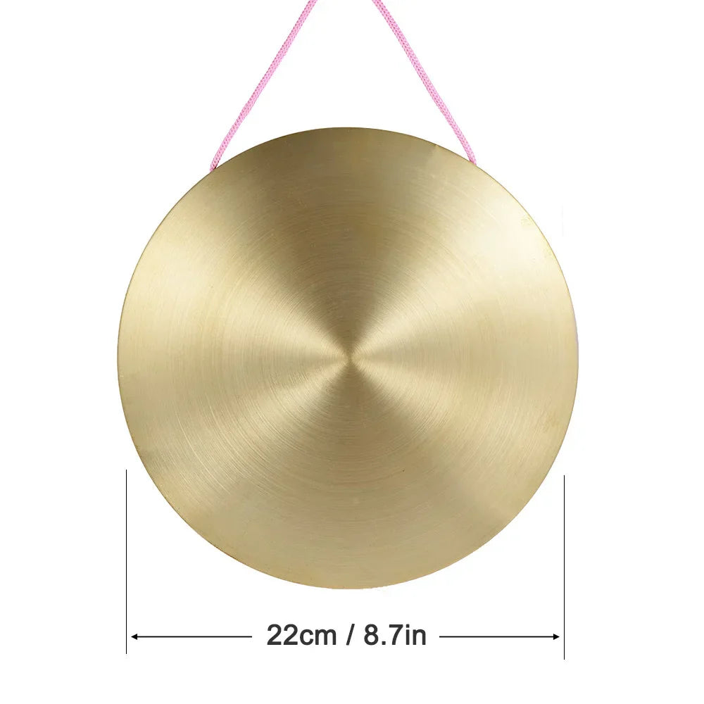 Circular brass gong with sunburst pattern for 30cm Hand Gong Instrument sound healing