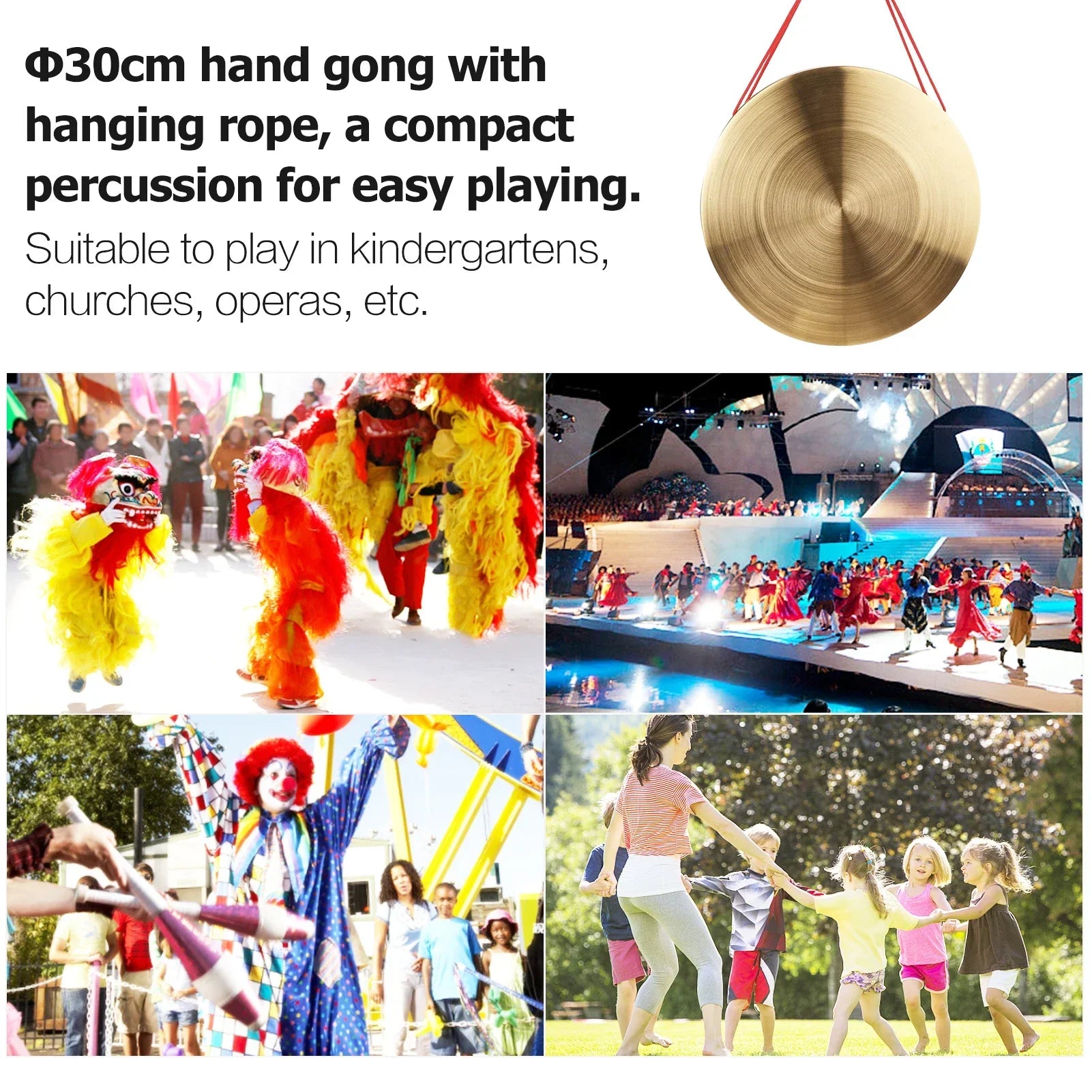 30cm Hand Gong Instrument for Sound Healing