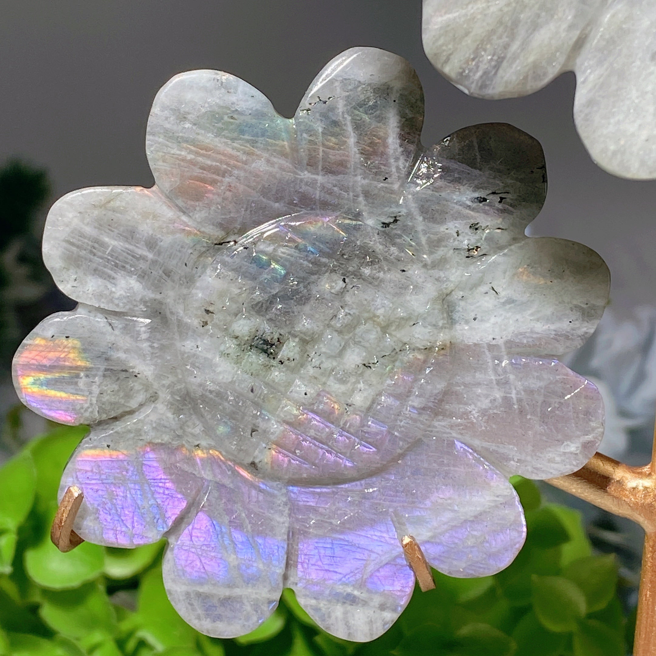 30cm Mixed Crystal Sunflower Figurine with Stand for Healing