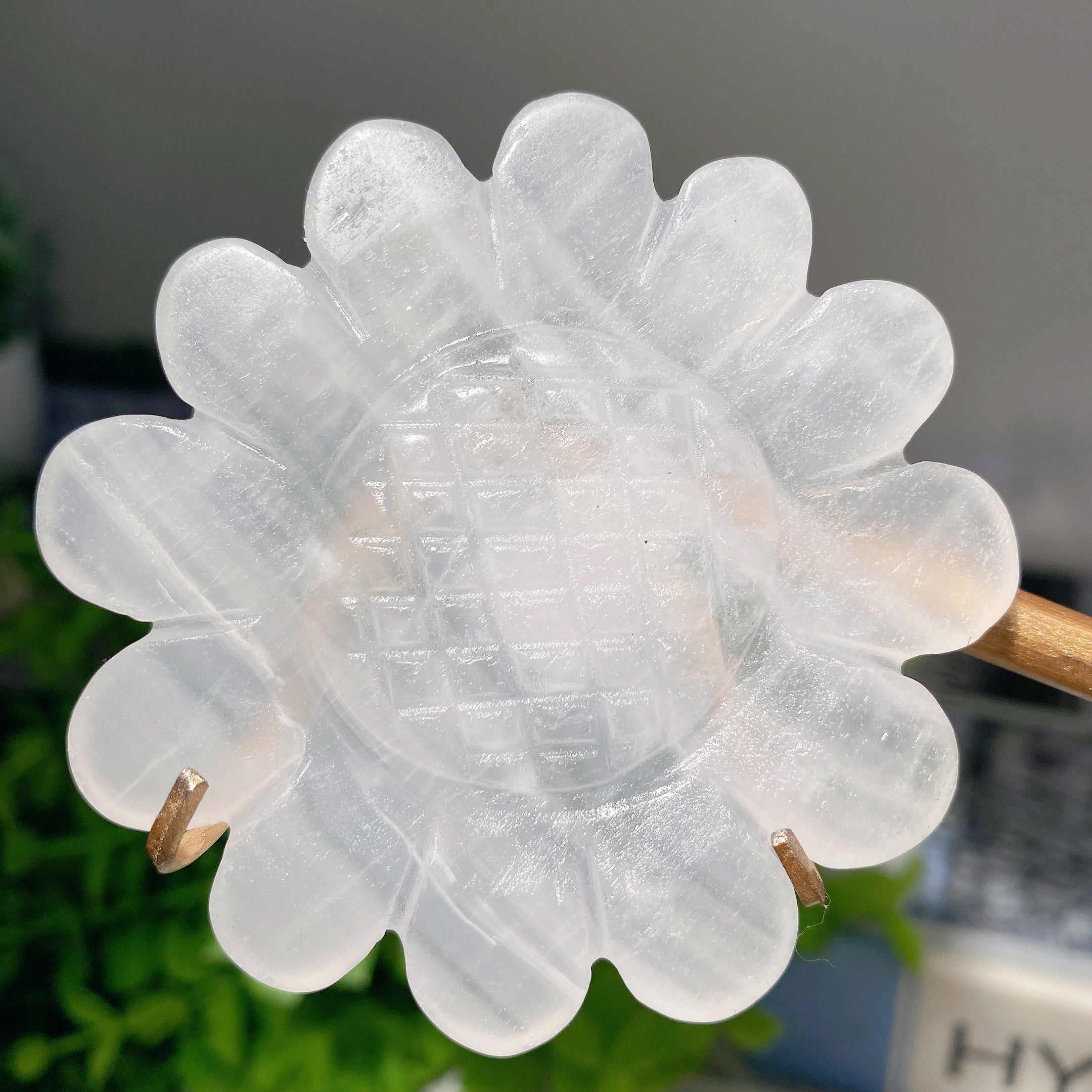 30cm Mixed Crystal Sunflower Figurine with Stand for Healing