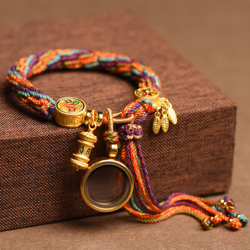 Om Mani Padme Hum Bracelet | Red String Spiritual Protection 10mm