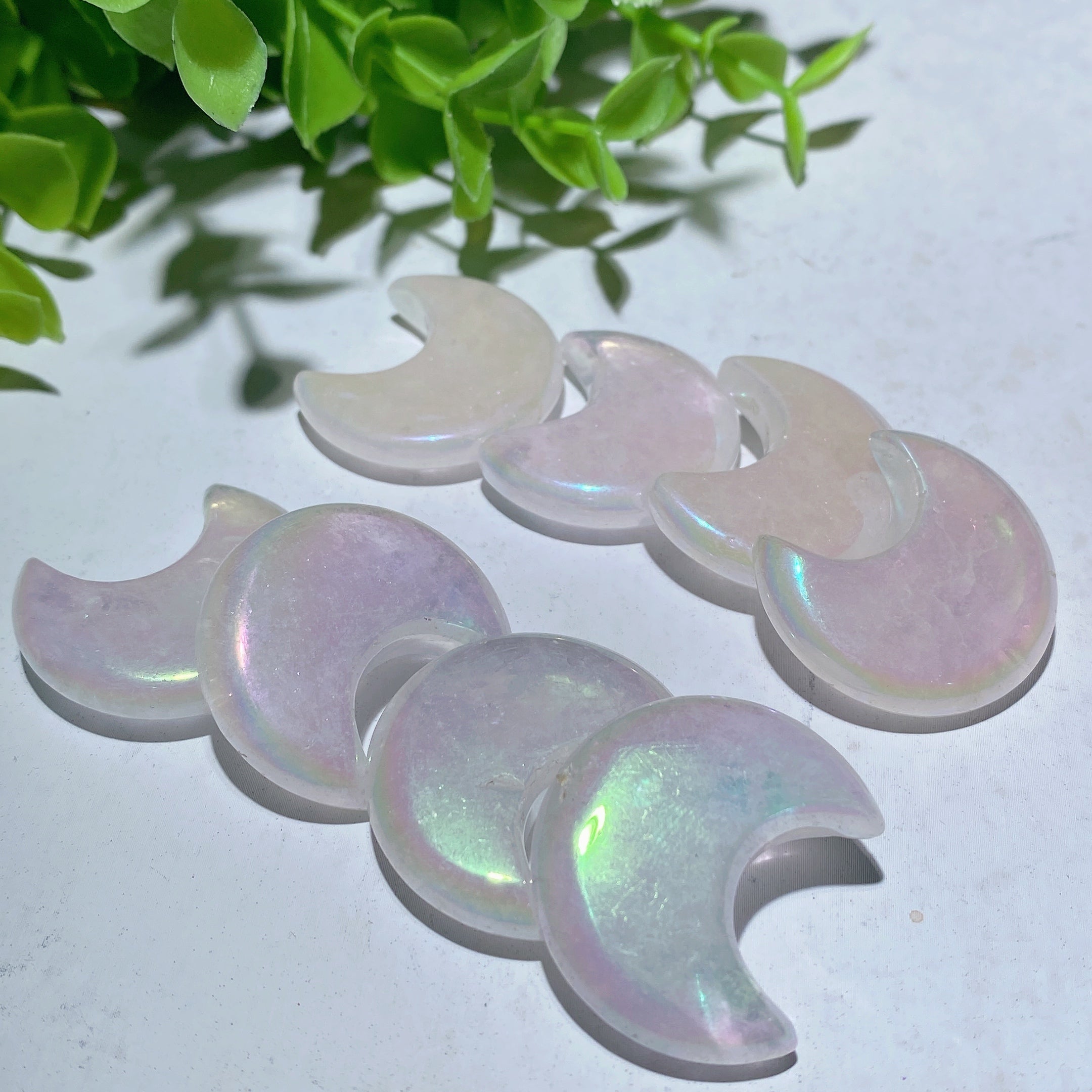 30mm Aura Crystal Moon Healing Carving
