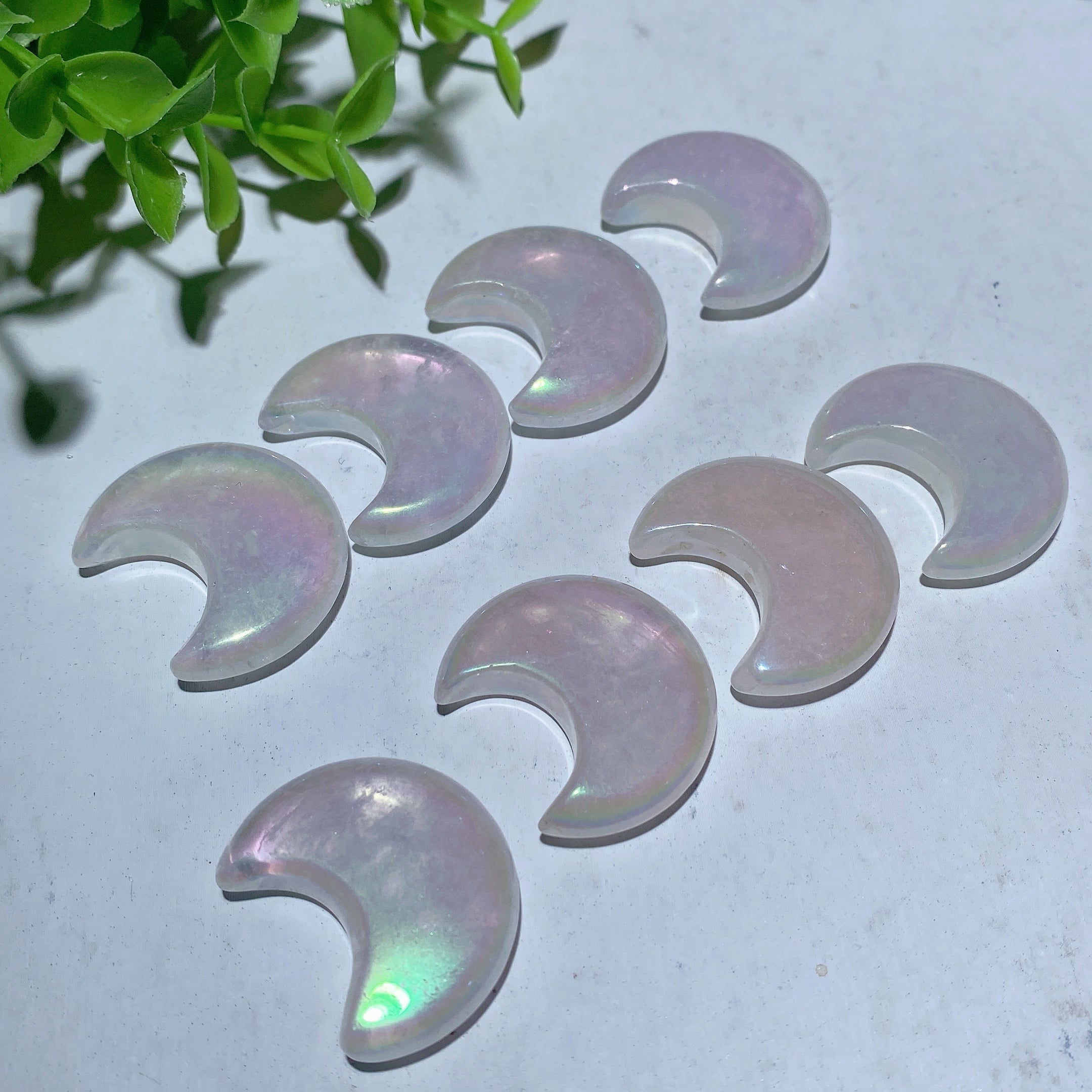 30mm Aura Crystal Moon Healing Carving