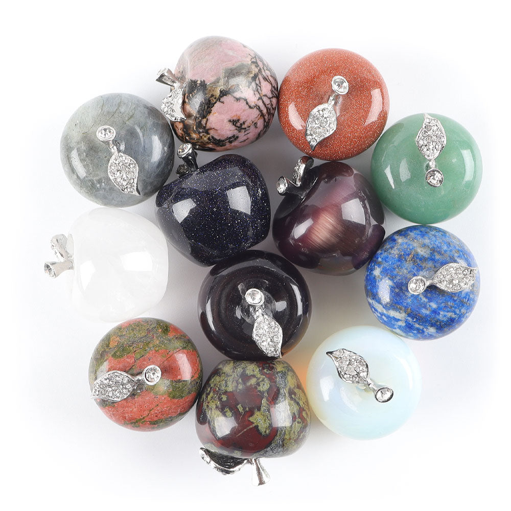 30mm Aventurine Crystal Apple for Peace & Health Decor