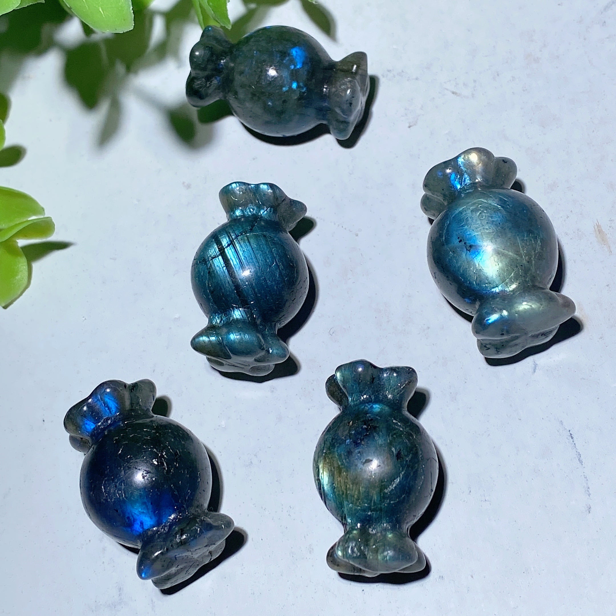 30mm Labradorite Crystal Candy Carving Figurine Healing