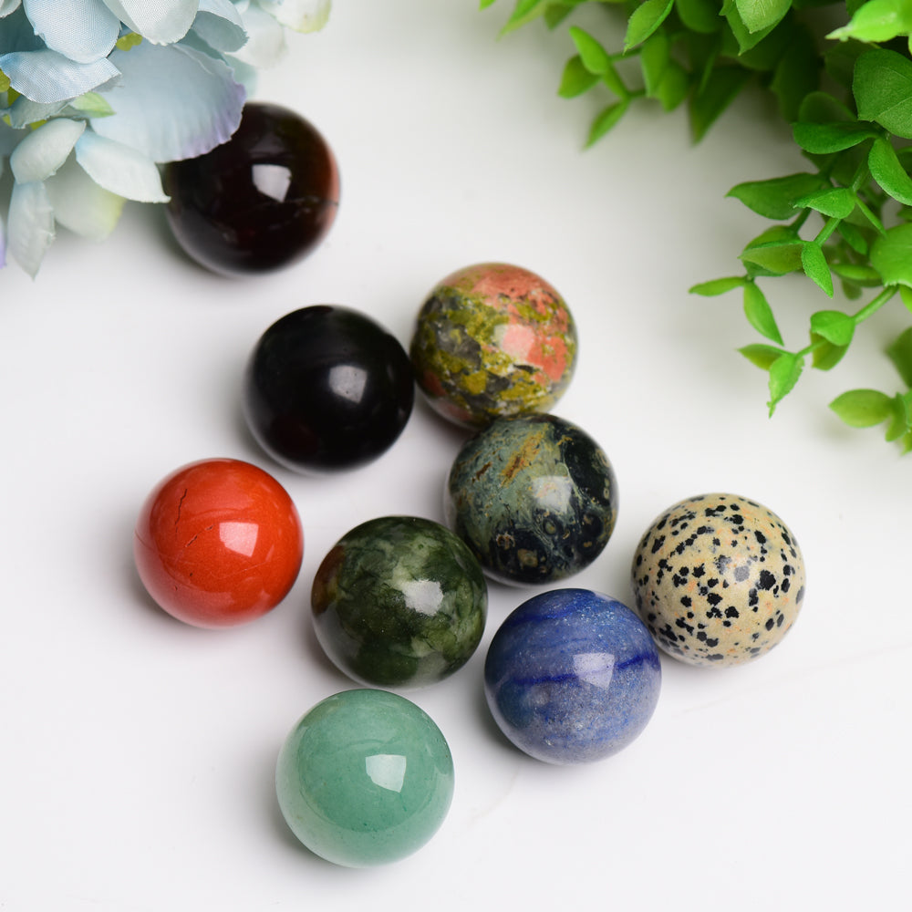30mm Mixed Crystal Healing Sphere Set