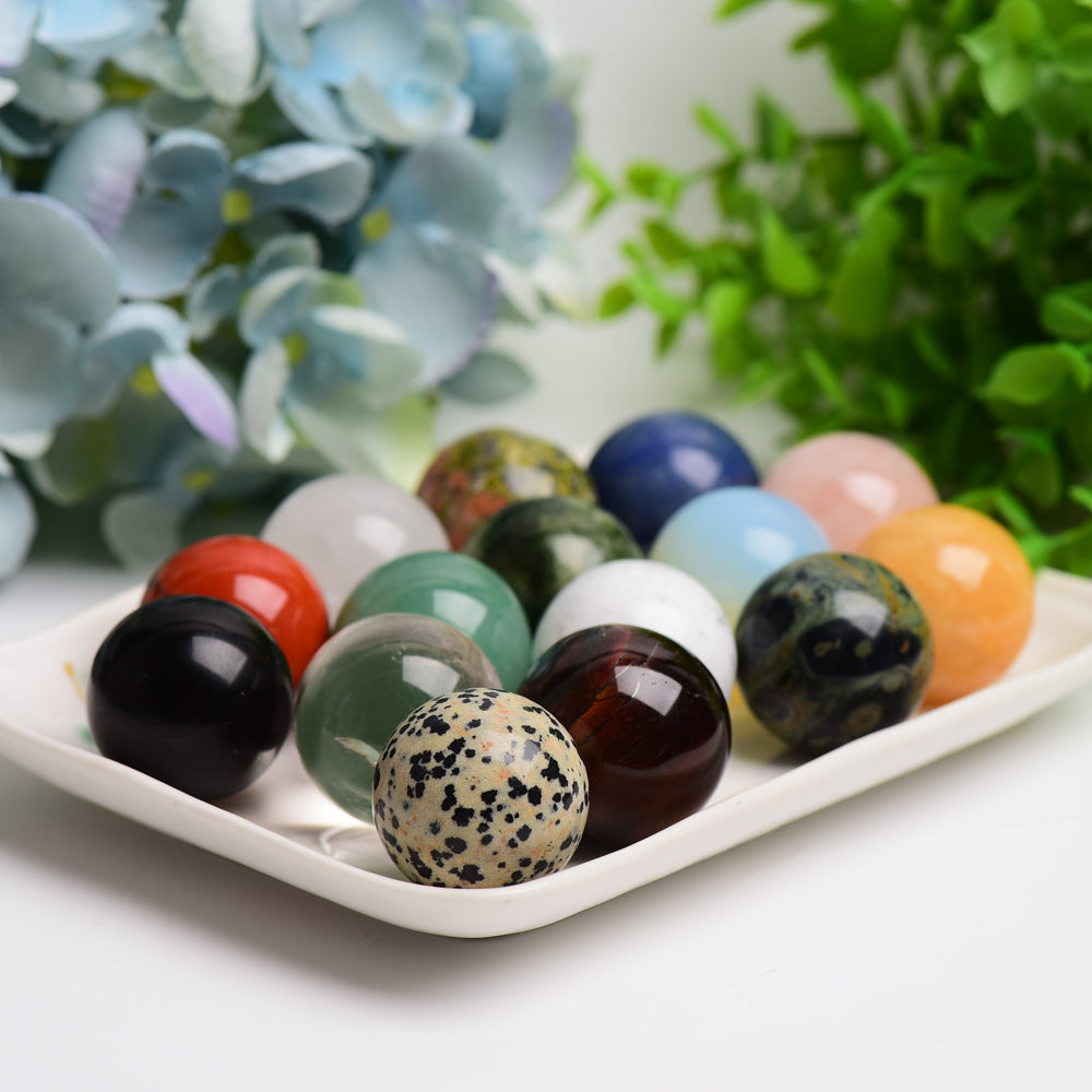 30mm Mixed Crystal Healing Sphere Set