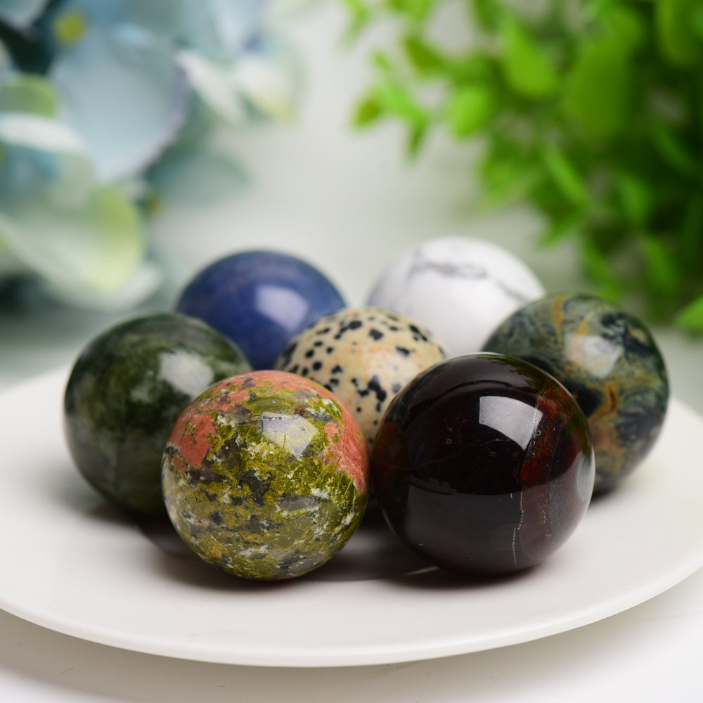30mm Mixed Crystal Healing Sphere Set