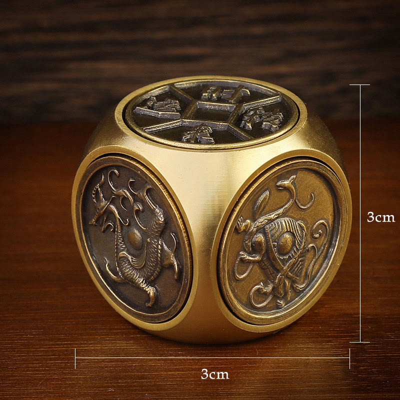 Four Beasts Feng Shui Yin Yang Brass Coin Decor