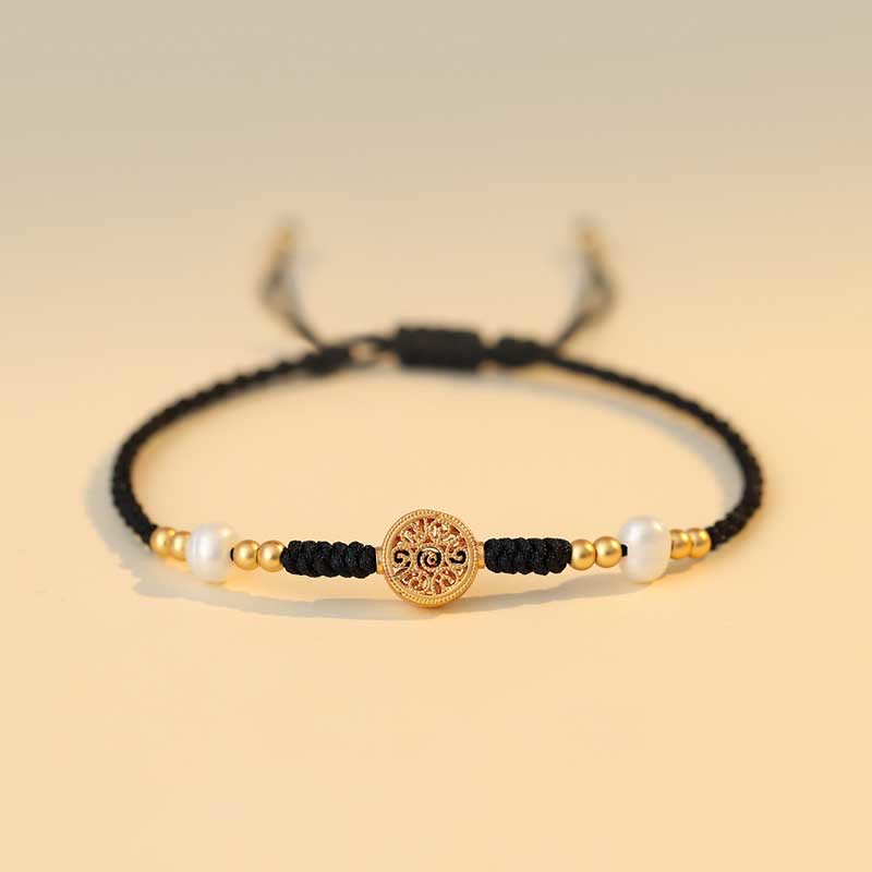 Copper Coin Red String Bracelet for Luck & Protection