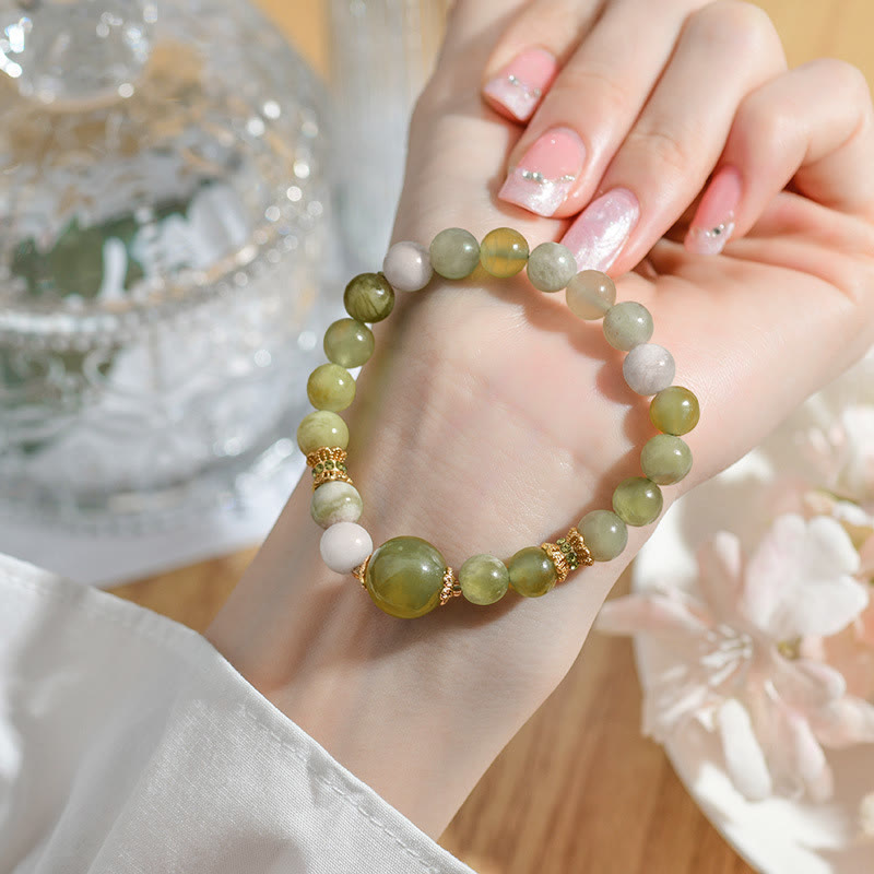 Green Jade Abundance Bracelet for Women 14-16cm