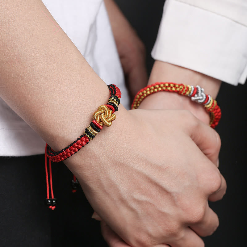 Handmade Red String True Love Knot Bracelet for Luck