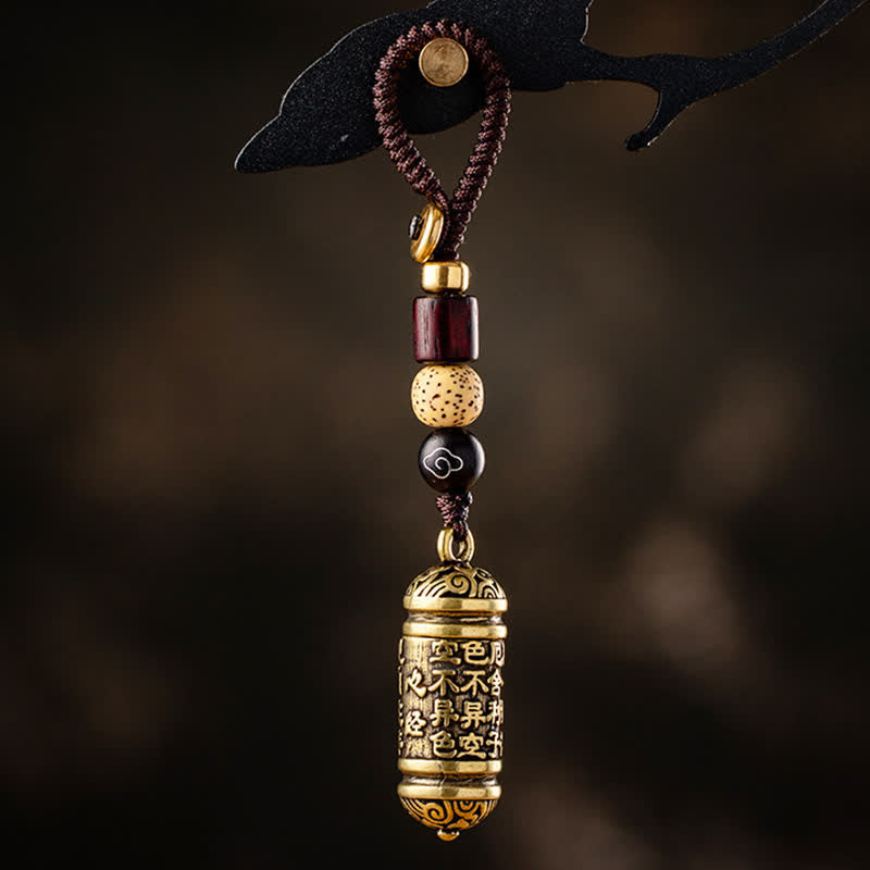 Copper Heart Sutra Key Chain | Spiritual Jewelry for Balance