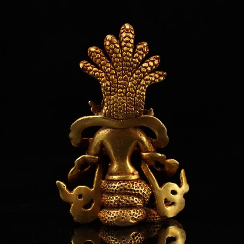 9cm Copper Bodhisattva Nagarjuna Protection Statue